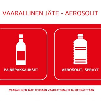Jätetarra VJ-Aerosolit A6, suomi UUSI Koko A6