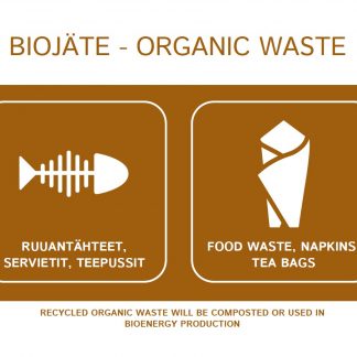 Jätetarra Biojäte A6, suomi/englanti UUSI