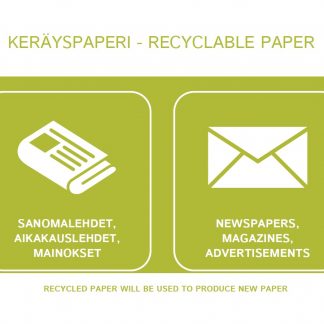 Jätetarra Keräyspaperi A6, suomi/eng UUSI
