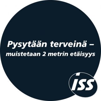 Pysykää terveinä -tarra halk=130mm