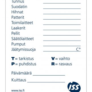 Tunnus, suodatin,Hihnat -tarra 75x95mm