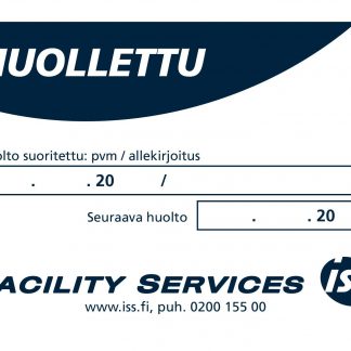 HUOLLETTU-tarra 100x70 mm (Huolto suoritettu)