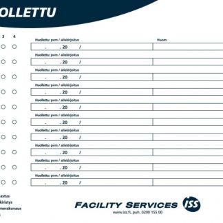 HUOLLETTU-tarra rasteilla 140x110mm