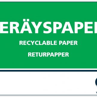 *Jätetarra KERÄYSPAPERI 148x105 mm (ei ohjeistusta