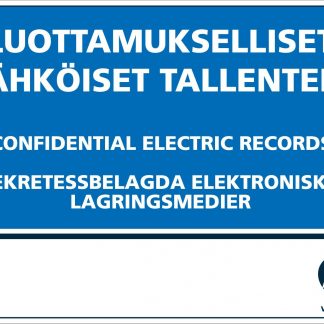 *Jätetarra LUOTTAMUKS.SÄHK.TALL. 148x105 mm (ei oh