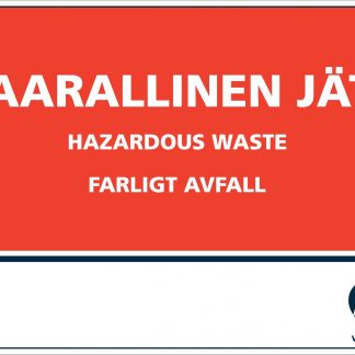 *Jätetarra VAARALLINEN JÄTE 148x105 mm (ei ohjeist