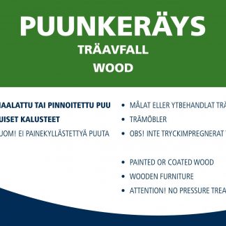 *Jätetarra PUUNKERÄYS 297x210 mm, ohjeellinen