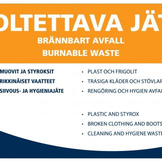*Jätetarra POLTETTAVA JÄTE 297x210 mm, ohjeellinen