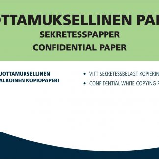 *Jätetarra LUOTTAMUKSELL.PAPERI 148x105 mm, ohjeel