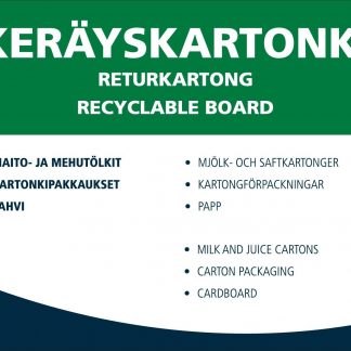 *Jätetarra KERÄYSKARTONKI 148x105mm, ohjeellinen