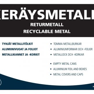 Jätetarra KERÄYSMETALLI 148x105 mm, ohjeellinen