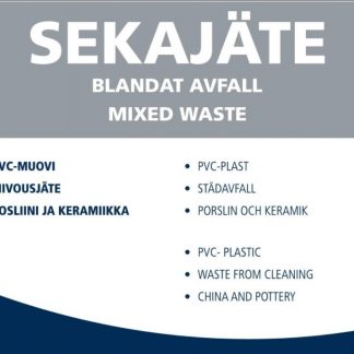 Jätetarra SEKAJÄTE 148x105 mm, ohjeellinen