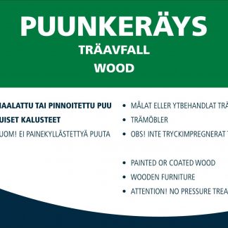 *Jätetarra PUUNKERÄYS 148x105mm, ohjeellinen