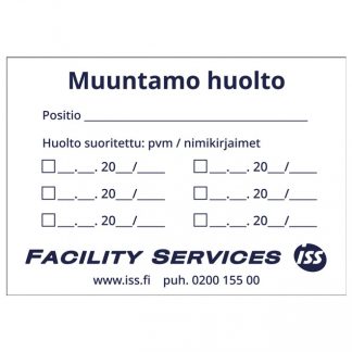 MUUNTAMOHUOLTO tarra 100x70mm