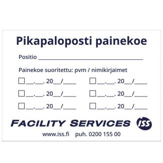 PIKAPALOPOSTIN PAINEKOE tarra 100x70mm