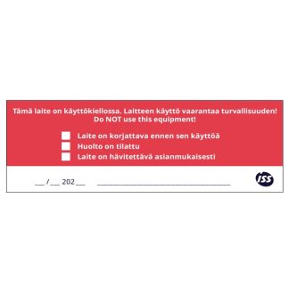 ISS Käyttökiellossa -tarra, 200x70mm